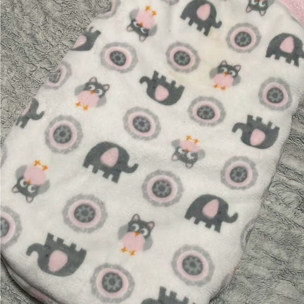 Adorable Pink and Gray Animal Print Kids Blanket
